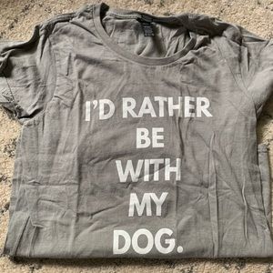 Id rather be with my dog gray t-shirt women’s sm